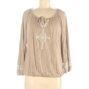Boho Beige Long Sleeve Shirt